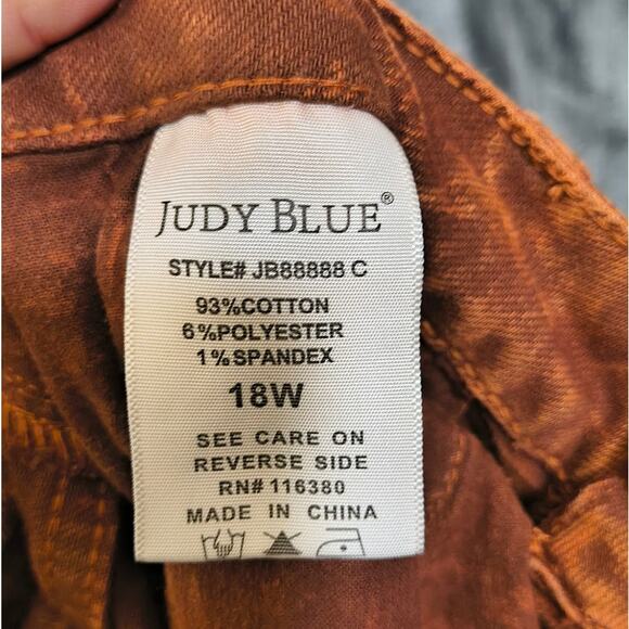 Judy Blue High Waist Pumpkin Spice Dyed Raw Hem Retro Wide  18W - Picture 5 of 5